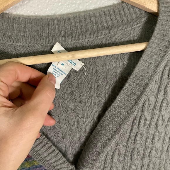 Sundance Cardigan Sweater Coat Patchwork Lambswool Blend Duster Buttons Medium - Picture 11 of 16